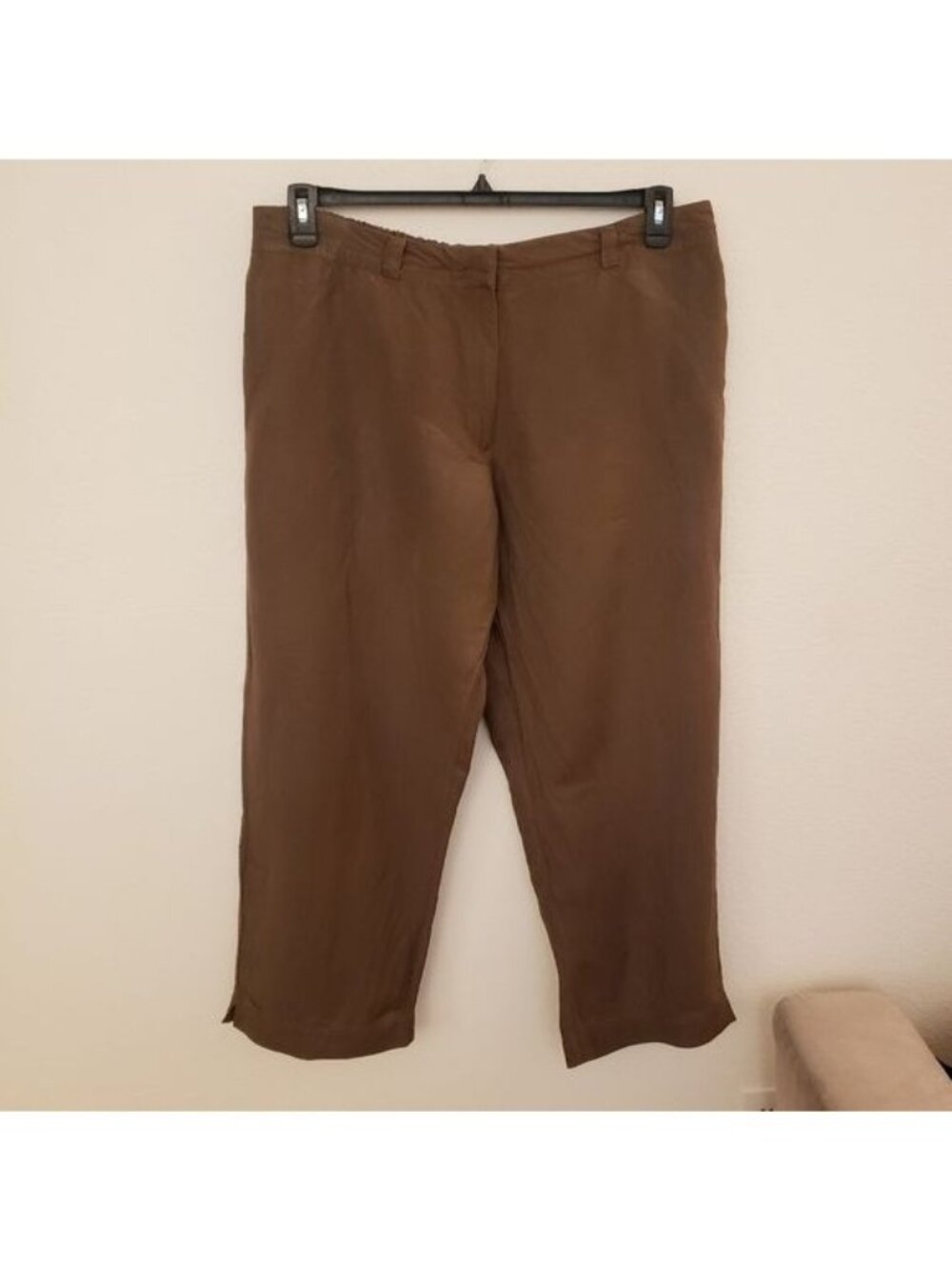 Avenue Brown LInen Blend Straight Leg Pants Size 18/20 GUC